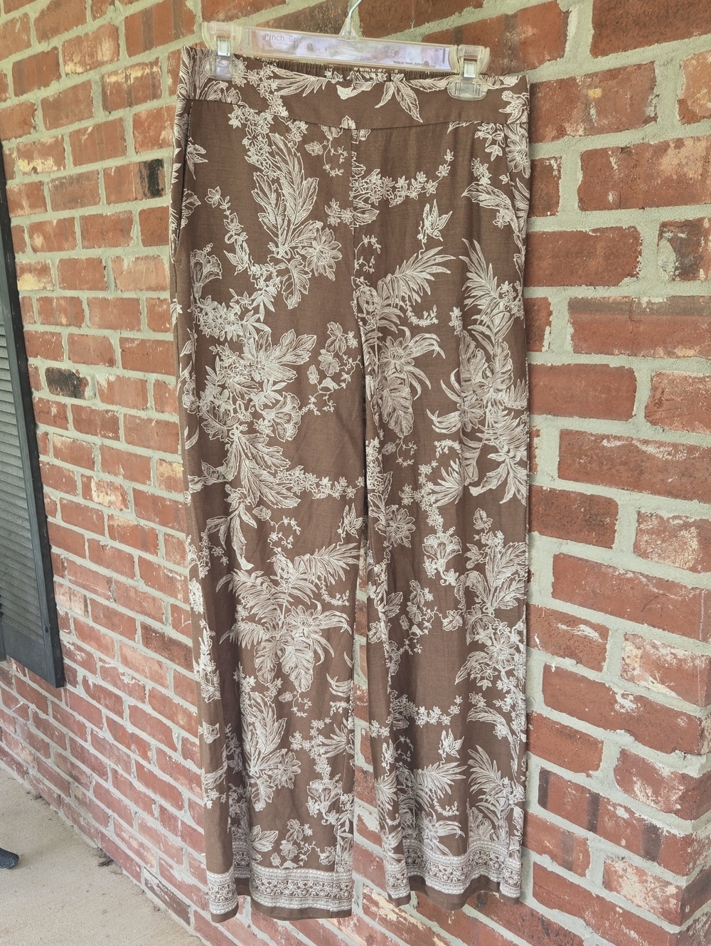 LOFT Brown Floral Print Pants
